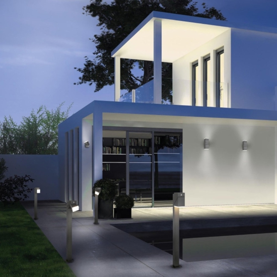 Applique luci orientabili per esterno led 14w 3000k antracite moderna