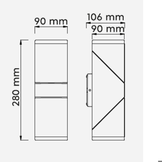 Applique luci orientabili per esterno led 14w 3000k antracite moderna