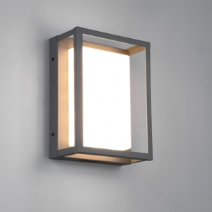 Applique da esterno moderna quadrata antracite led 10w cct