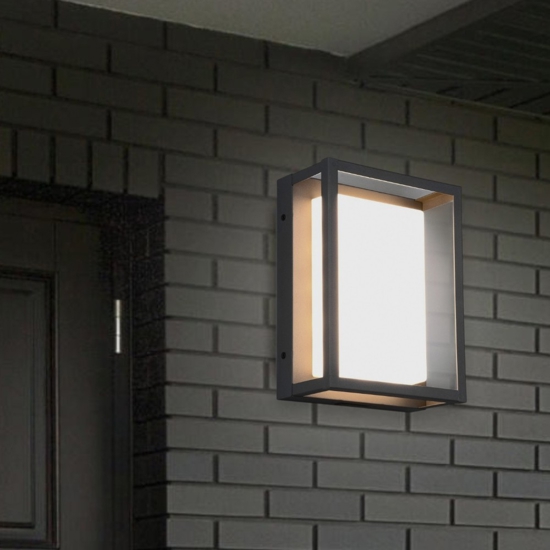 Applique da esterno moderna quadrata antracite led 10w cct