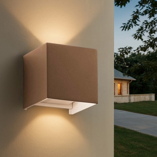 Ideal lux atom ap d10 applique cubo da esterno marrone orientabile led 12w 3000k Ideal lux atom ap d10 applique cubo da esterno marrone orientabile led 12w 3000k