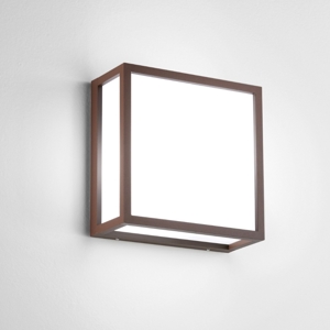 Applique corten marrone per esterno quadrato isyluce quad déco