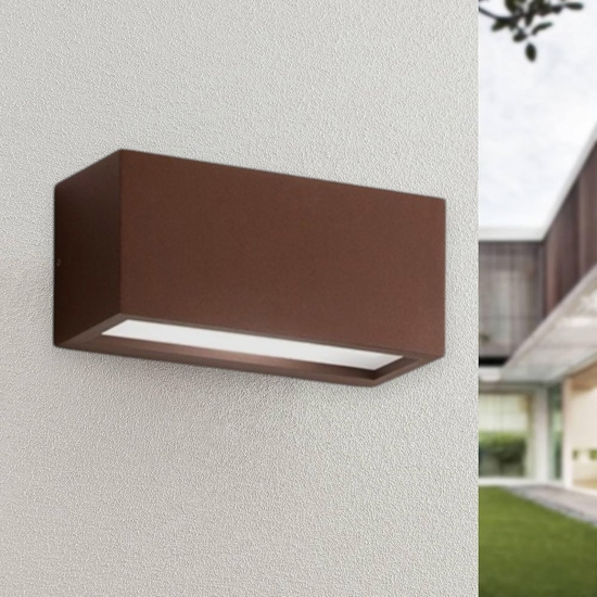Applique da esterno isyluce metro led 24w 4000k corten marrone