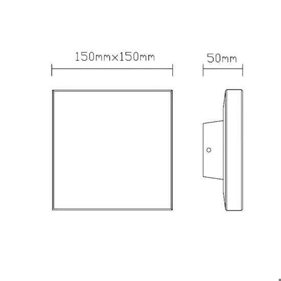 Applique per esterno antracite quadrato led 9,6w 3000k