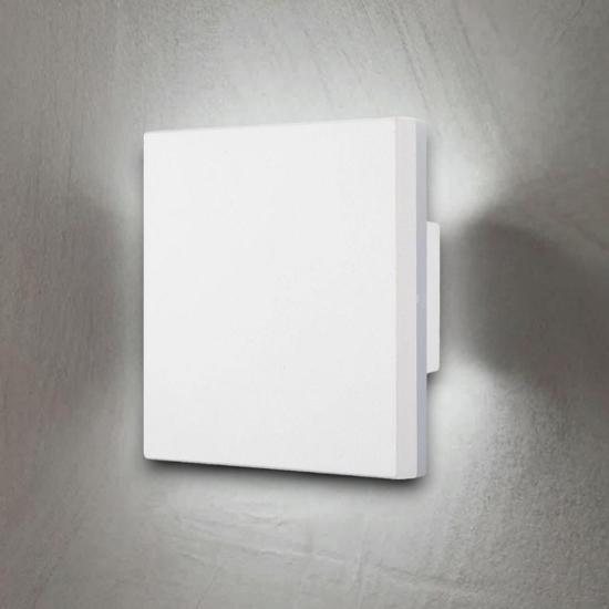 Applique da esterno quadrato bianco led 9,6w 3000k