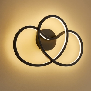 Applique da parete nera led 12w 3000k design moderna