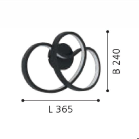 Applique da parete nera led 12w 3000k design moderna