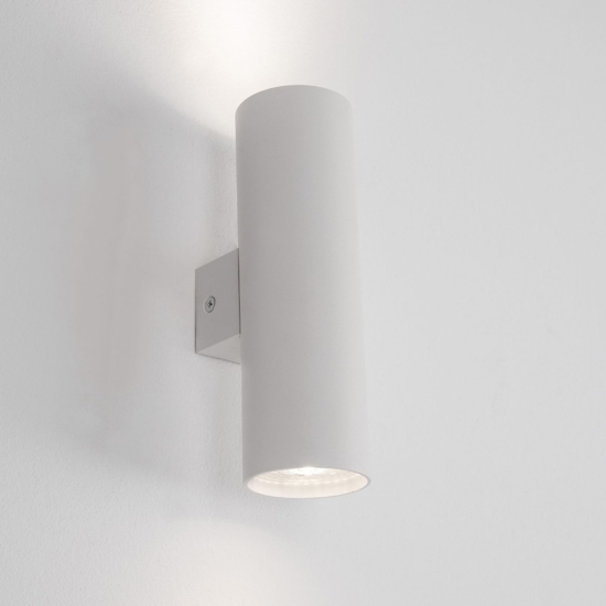 Applique da parete moderna cilindro bianco biemissione