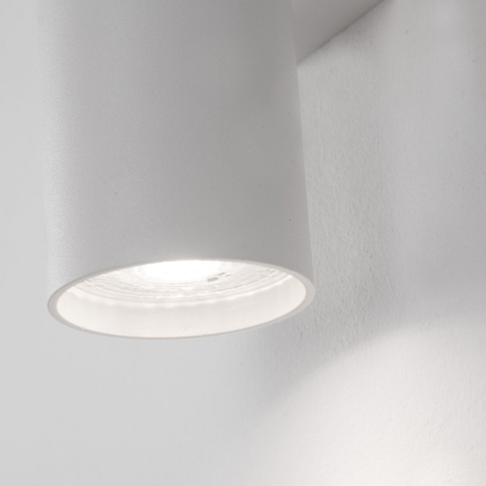 Applique da parete moderna cilindro bianco biemissione