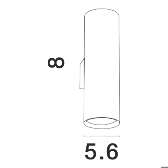 Applique da parete moderna cilindro bianco biemissione