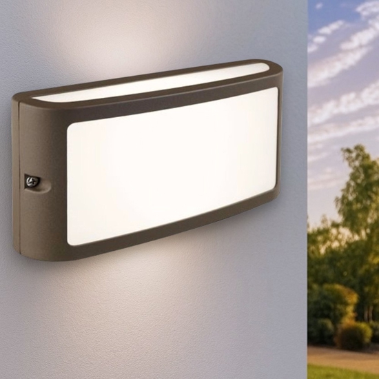 Applique per esterno marrone led 10w 3000k moderno ip54
