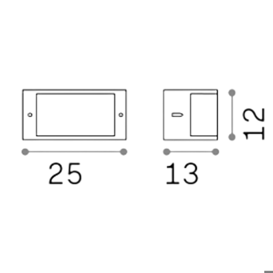 Rex-2 ap1 applique da esterno antracite ideal lux