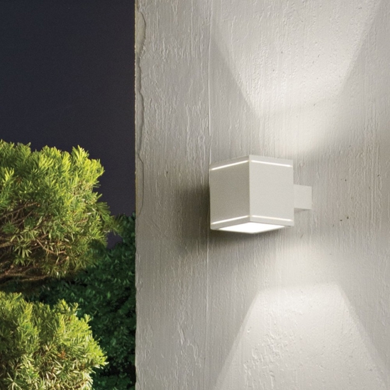 Ideal lux snif ap1 square applique da esterno cubo bianco
