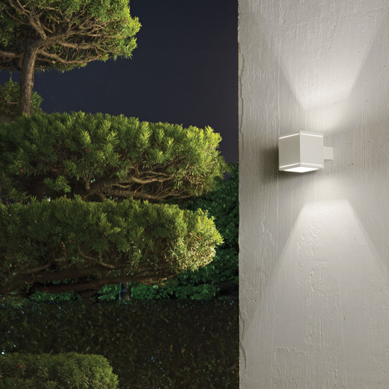 Ideal lux snif ap1 square applique da esterno cubo bianco