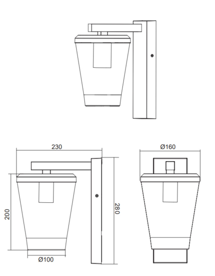 Applique per esterno antracite design lanterna