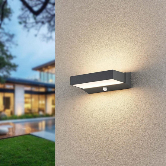 Applique per esterno antracite con sensore movimento 11w 3000k