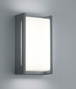 Applique da esterno balcone moderna antracite led 8w 3000k