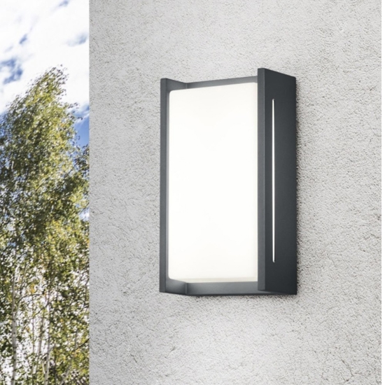 Applique da esterno balcone moderna antracite led 8w 3000k