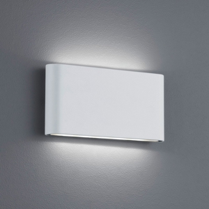Applique bianca da esterno led 9w 3000k biemissione rettangolare moderna ip54