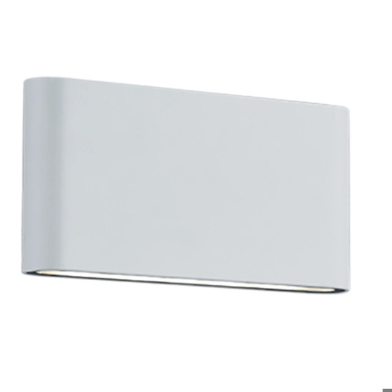 Applique bianca da esterno led 9w 3000k biemissione rettangolare moderna ip54