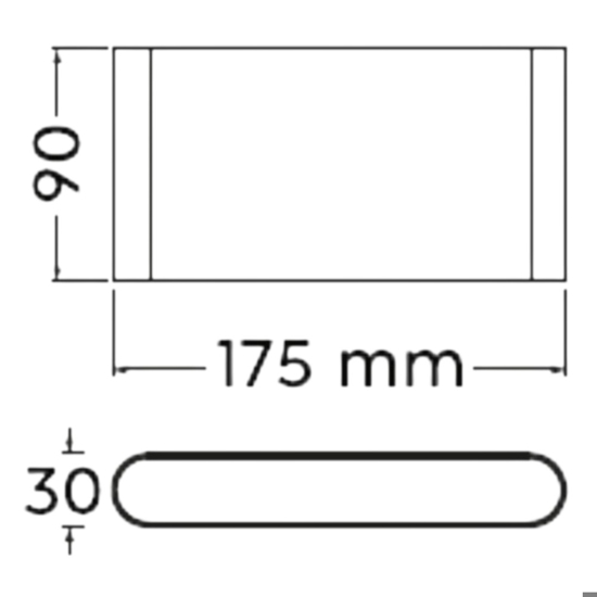 Applique bianca da esterno led 9w 3000k biemissione rettangolare moderna ip54