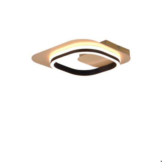 Applique led oro nero quadrato design moderno 12w 3000k dimmerabile