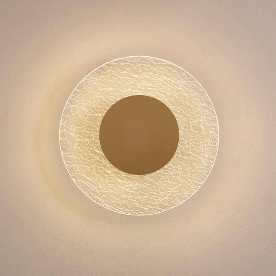 Applique led 12w 3000k moderna diffusore oro per salone