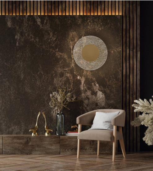 Applique led 12w 3000k moderna diffusore oro per salone