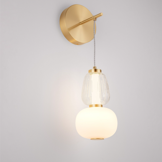 Applique oro sfere di vetro led 18w 3000k