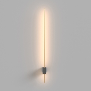 Maytoni pars applique led 6w 3000k bacchetta sottile nero oro design moderna