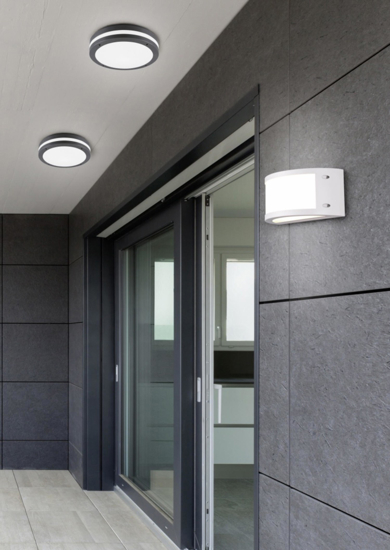 Applique da esterno led smd 12w 3000k ip54 moderna bianca