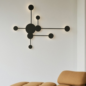 Applique led 18w 3000k nero design moderna
