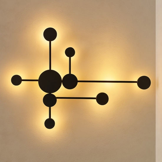 Applique led 18w 3000k nero design moderna fp