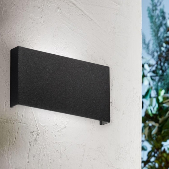 Applique per esterni wally nero affralux 20w 3000k 4000k moderna