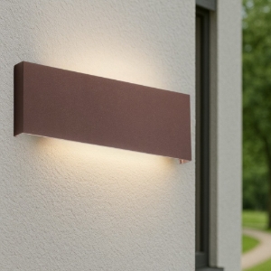 Applique rettangolare per esterni corten 30w cct 3000k 4000k