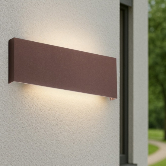 Applique rettangolare per esterni corten 30w 3000k 4000k