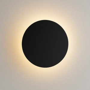Applique disco cerchio nero da parete moderna 20cm