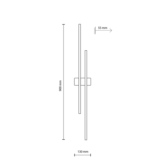 Applique di legno design bacchette moderna led 24w 3000k
