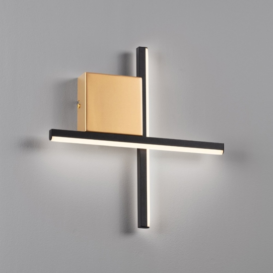 Applique moderna design nero oro led 10w 3000k