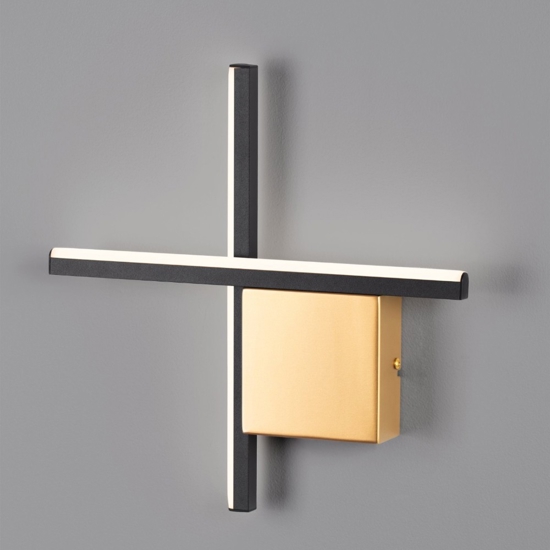 Applique moderna design nero oro led 10w 3000k
