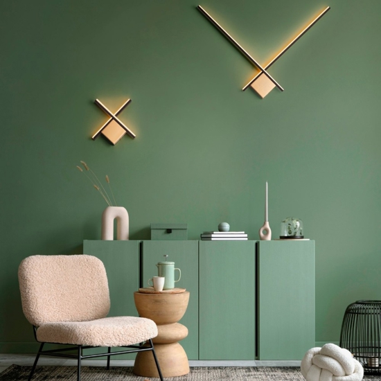 Applique moderna design nero oro led 10w 3000k