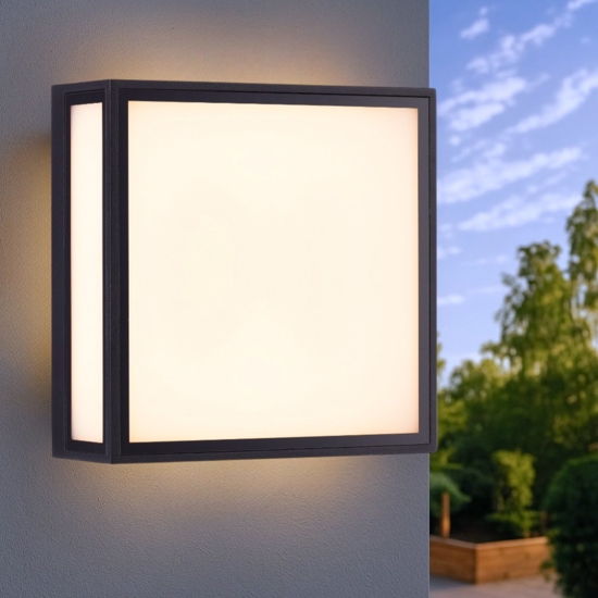 Applique per esterno da parete soffitto quadrata 16w 3000k