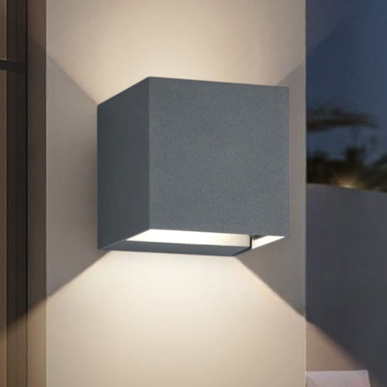 Life applique cubo led 20w 3000k 4000k 5000k antracite per esterno