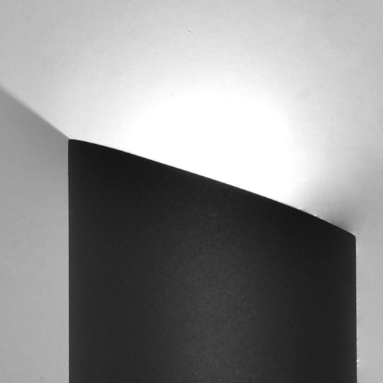 Applique per esterni moderna nero led 10w 3000k ip54 fp