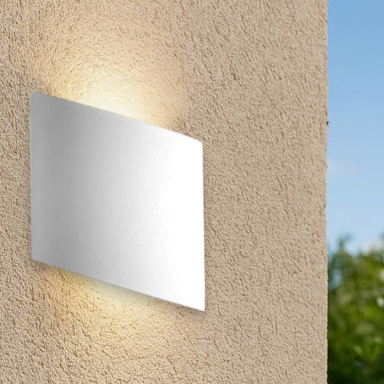 Applique per esterno design moderna bianco ip54 10w 3000k fp