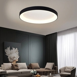 Plafoniera nera rotonda 90cm led 78w 3000k moderna fp