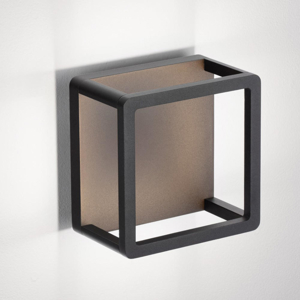 Applique per esterni quadrato nero moderno led 9w 3000k