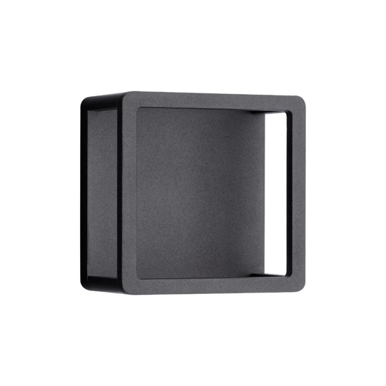 Applique per esterni quadrato nero moderno led 9w 3000k