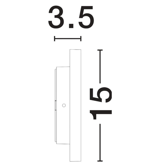 Applique da esterno cerchio disco nero led 12w 3000k