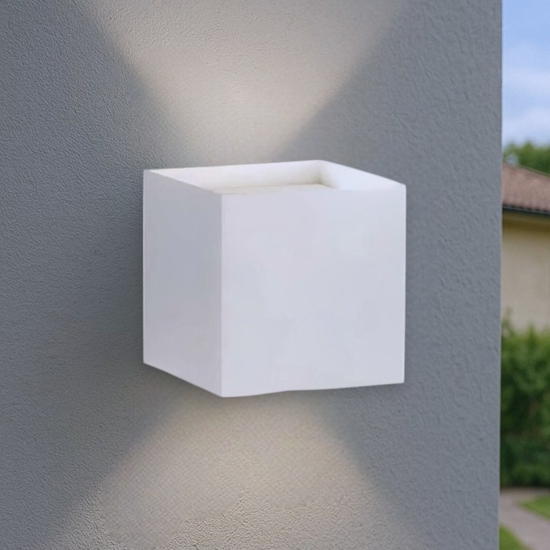 Ap cube ondaluce applique led da esterno bianca